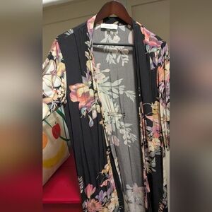 Angel Black and Pink Floral Kimono